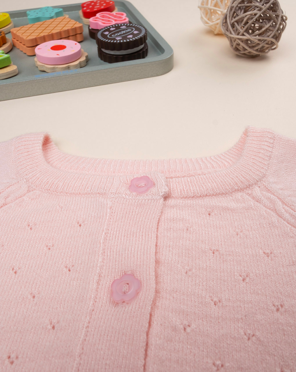 Cardigan tricot bimba rosa