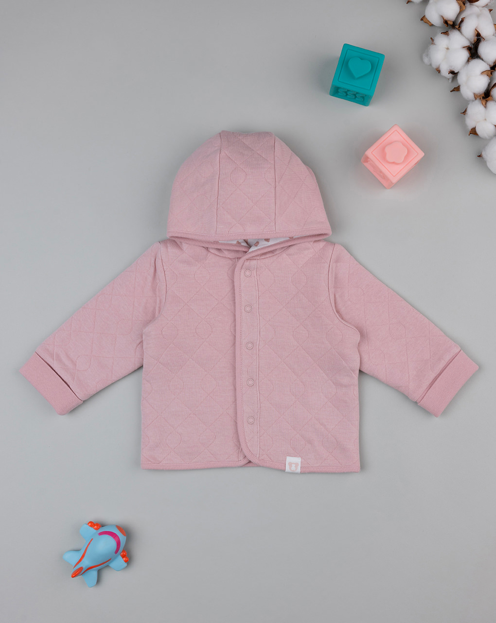 Cardigan rosa reversibile matalassé