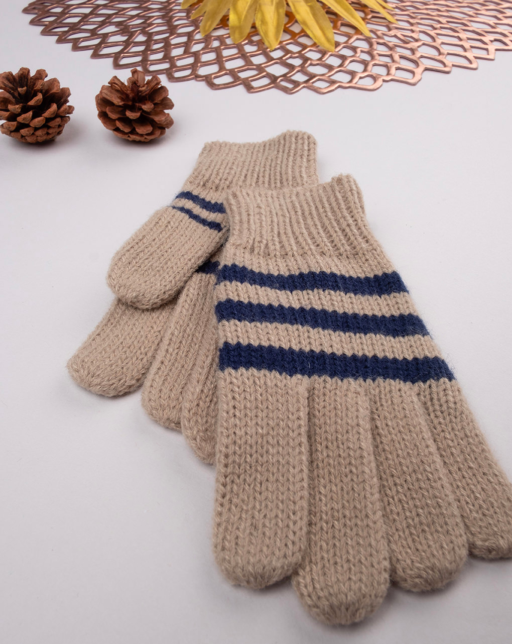 Guanti tricot bimbo beige