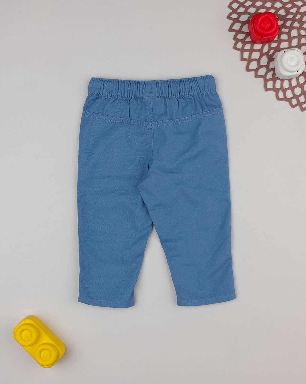 Pantalone twill bimbo azzurro