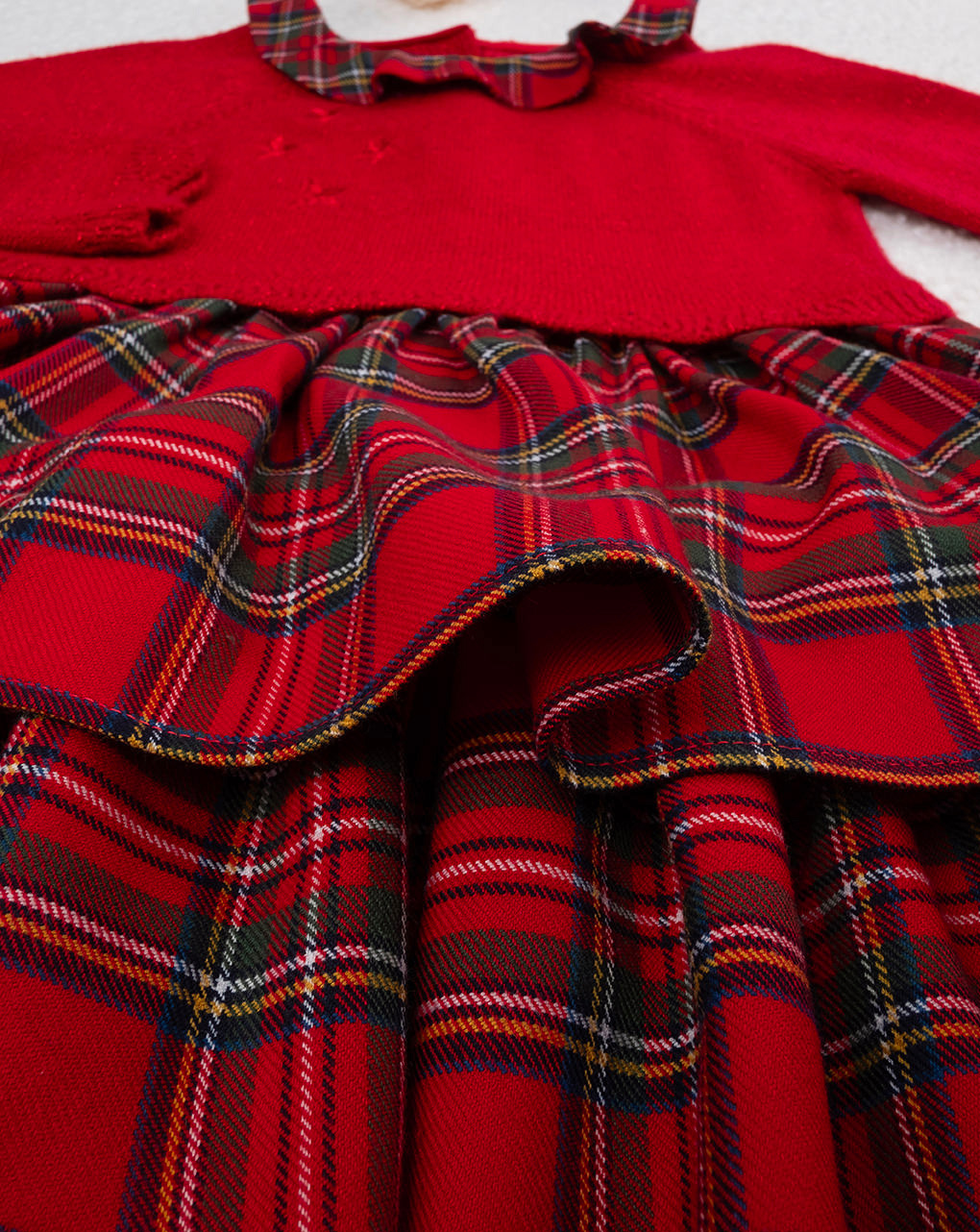 Abito bimba tartan rosso