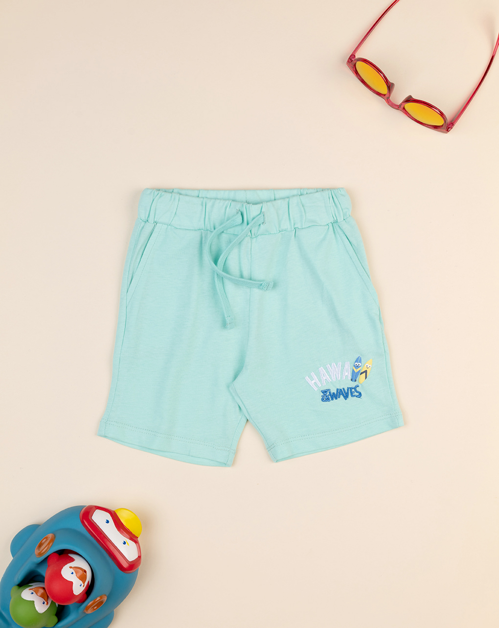 Shorts azzurri bambino con stampa