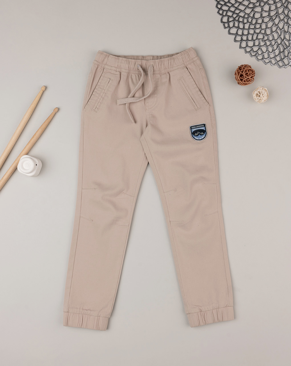 Pantalone lungo beige twill bambino