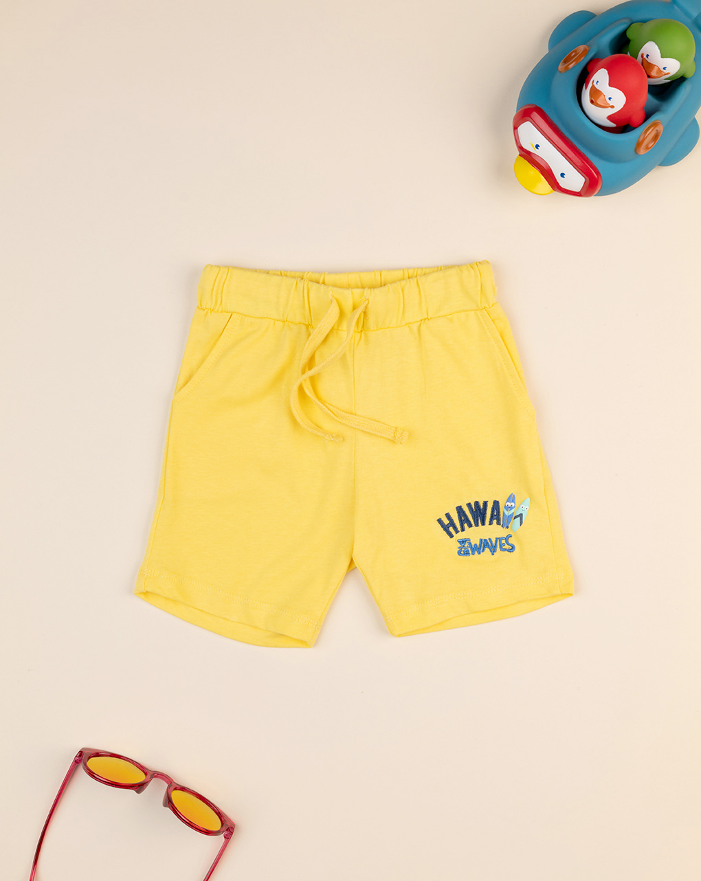 Shorts gialli bambino con stampa