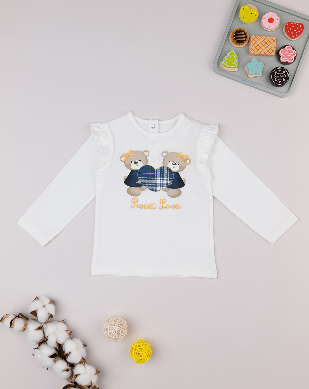 T-shirt bimba bianca stampata