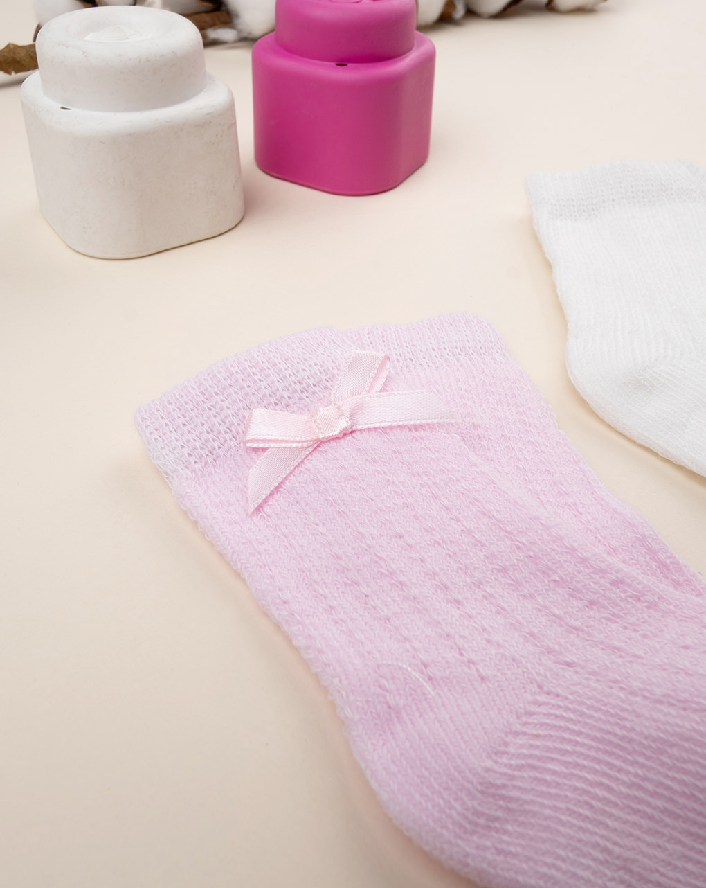 Pack 2 calze bimba bianco/rosa