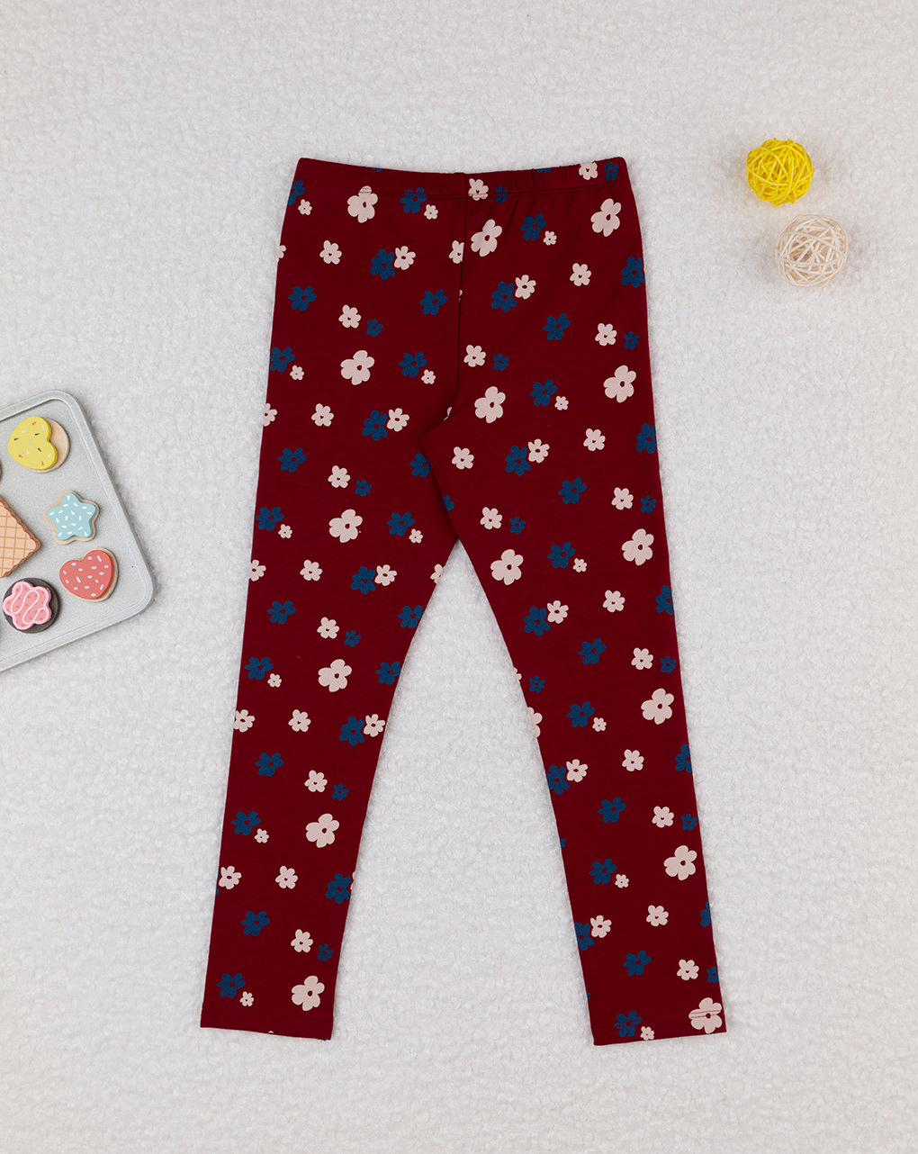 Leggings bordeaux bambina allover