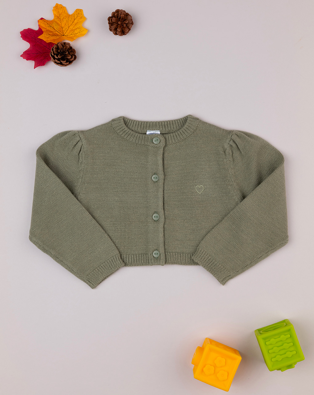 Cardigan tricot bimba verde