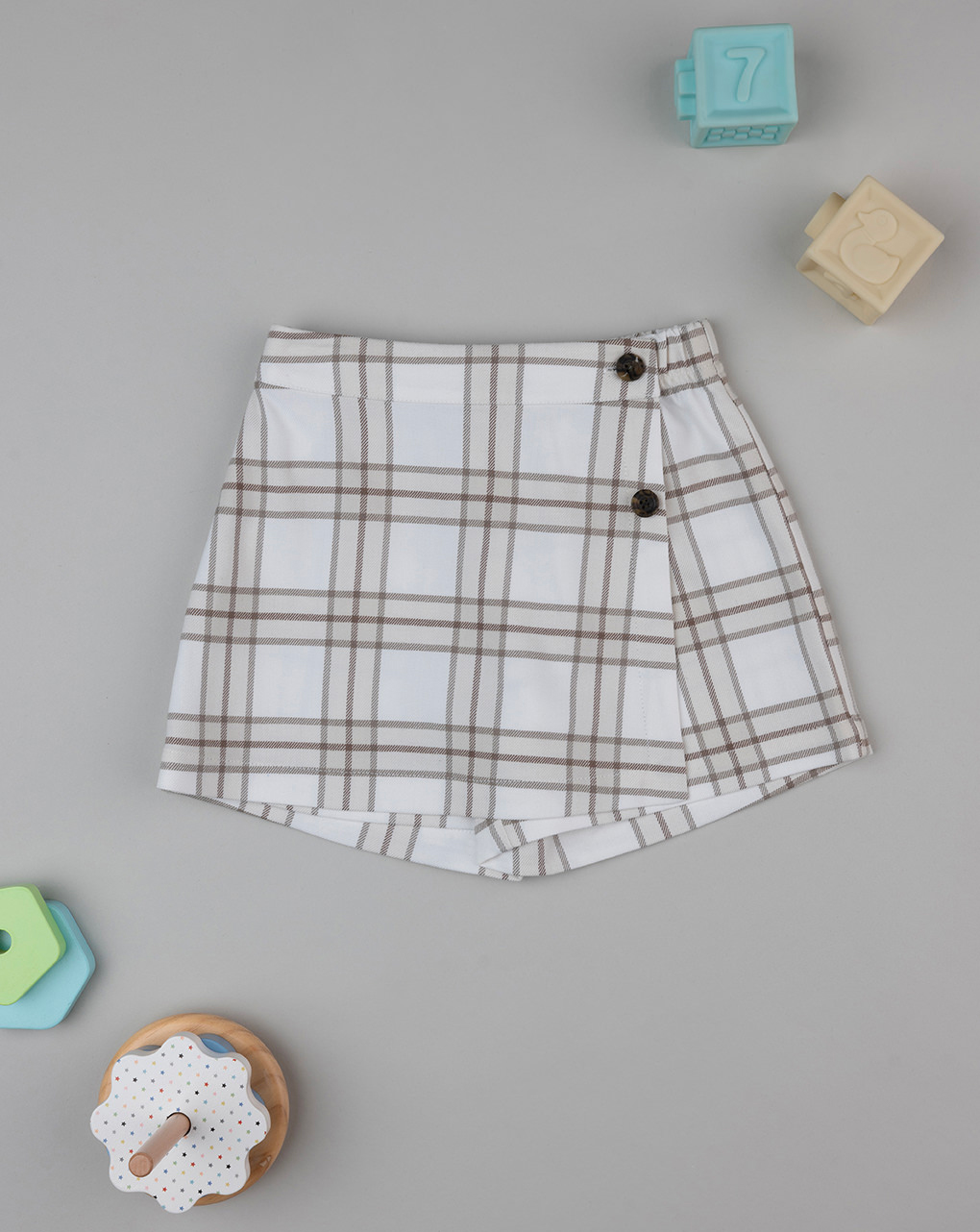 Gonna tartan bimba beige