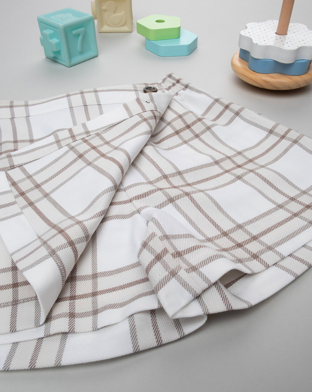 Gonna tartan bimba beige