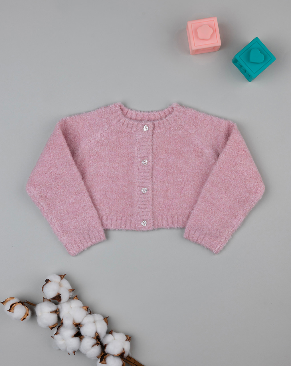 Cardigan tricot bimba rosa