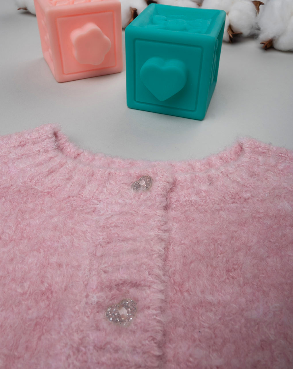 Cardigan tricot bimba rosa