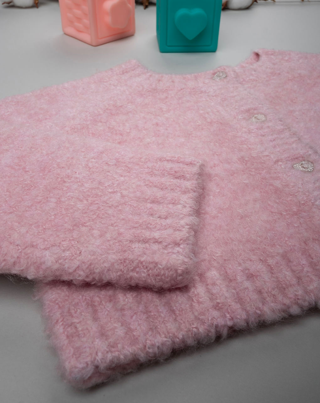 Cardigan tricot bimba rosa