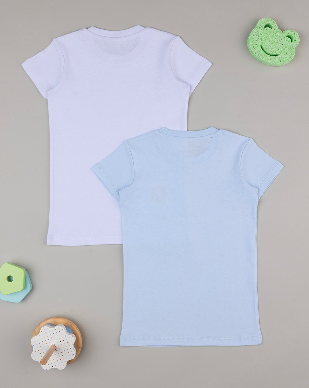 Pack 2 t-shirt bimbo bianco/azzurro