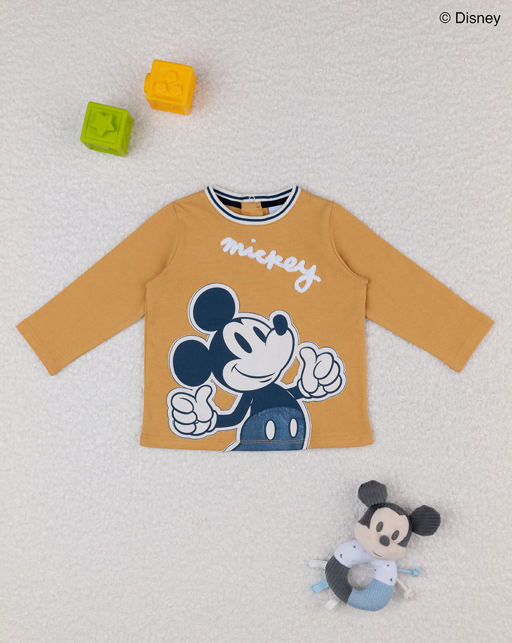 T-shirt bimbo gialla mickey mouse