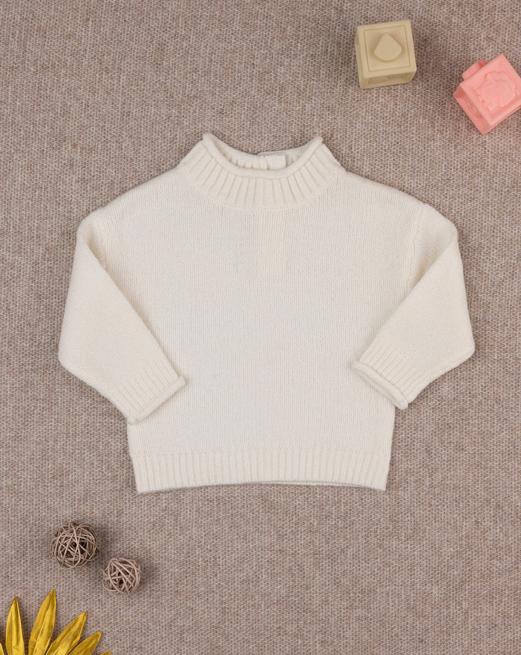 Maglia tricot bimba beige