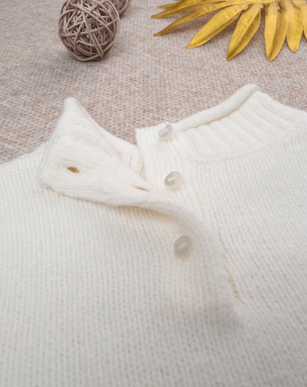 Maglia tricot bimba beige