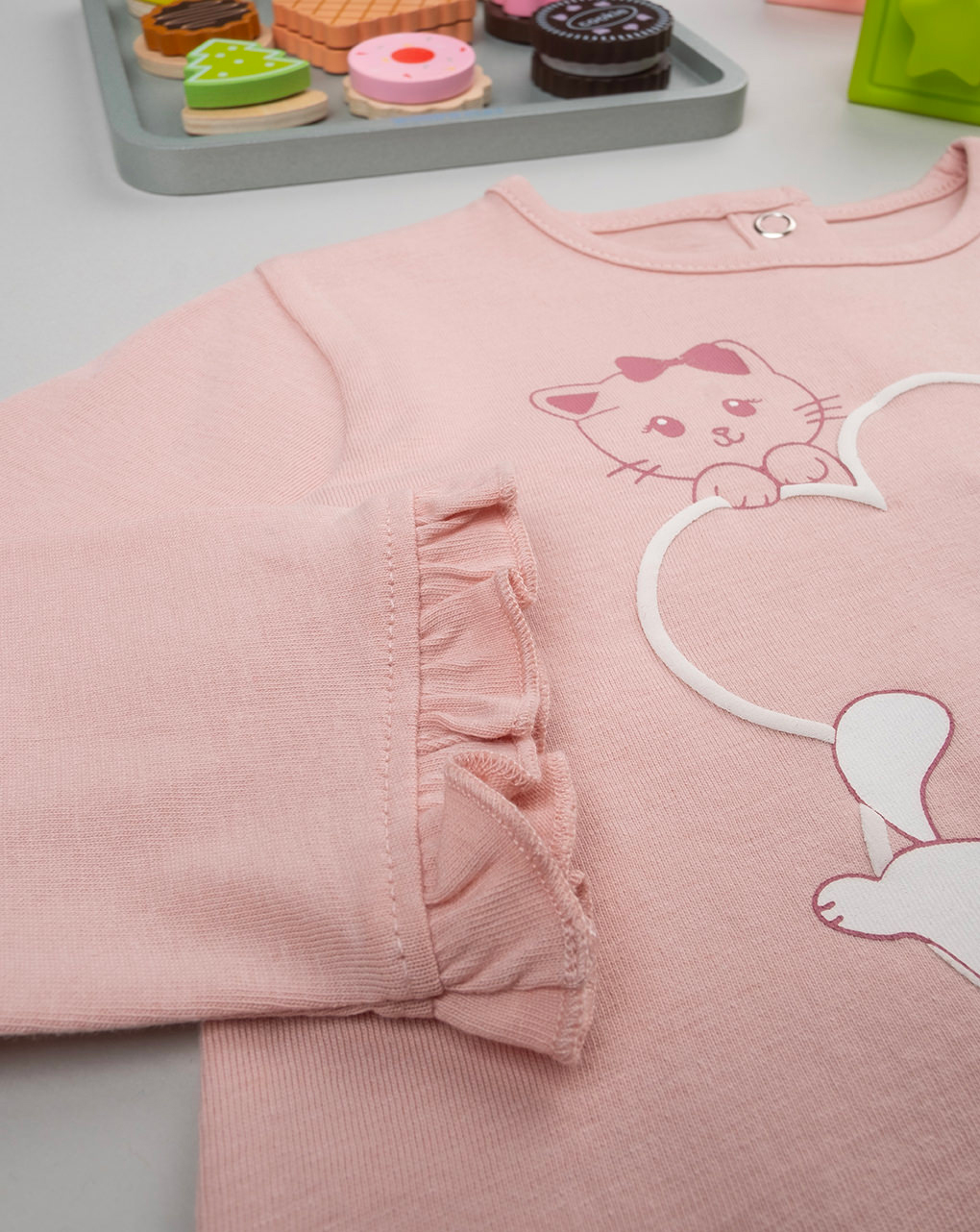 T.shirt bimba rosa con stampa