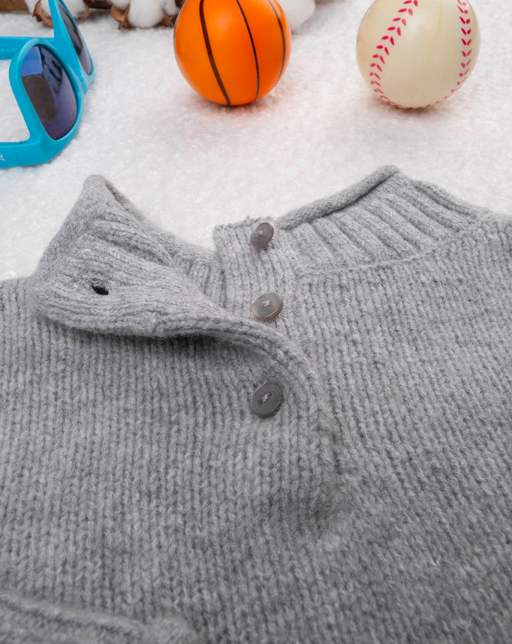 Maglia tricot bimba grigia