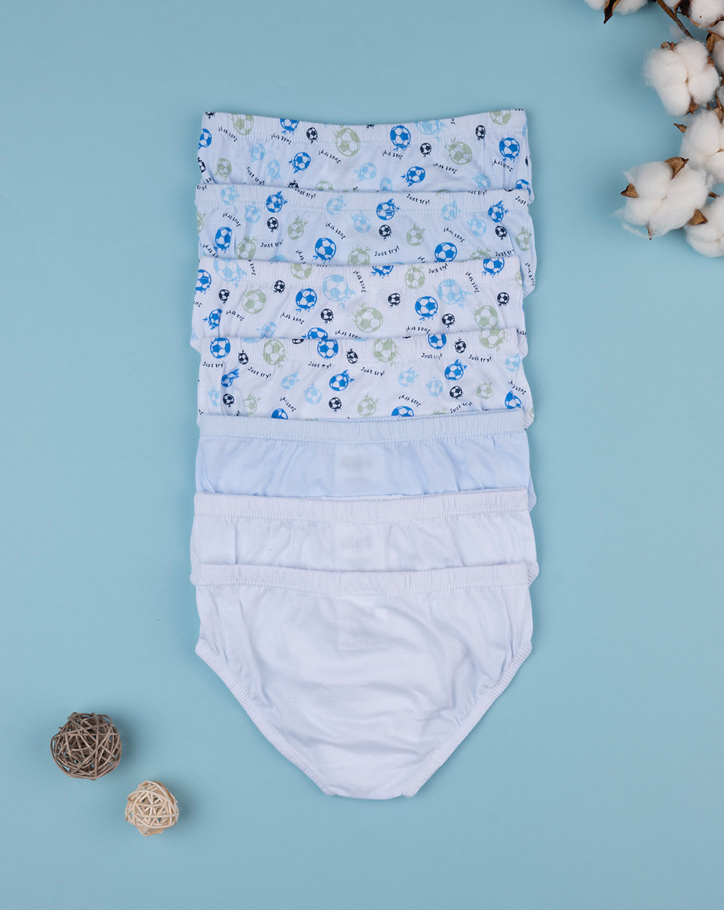 Pack 7 slip bimbo azzurro