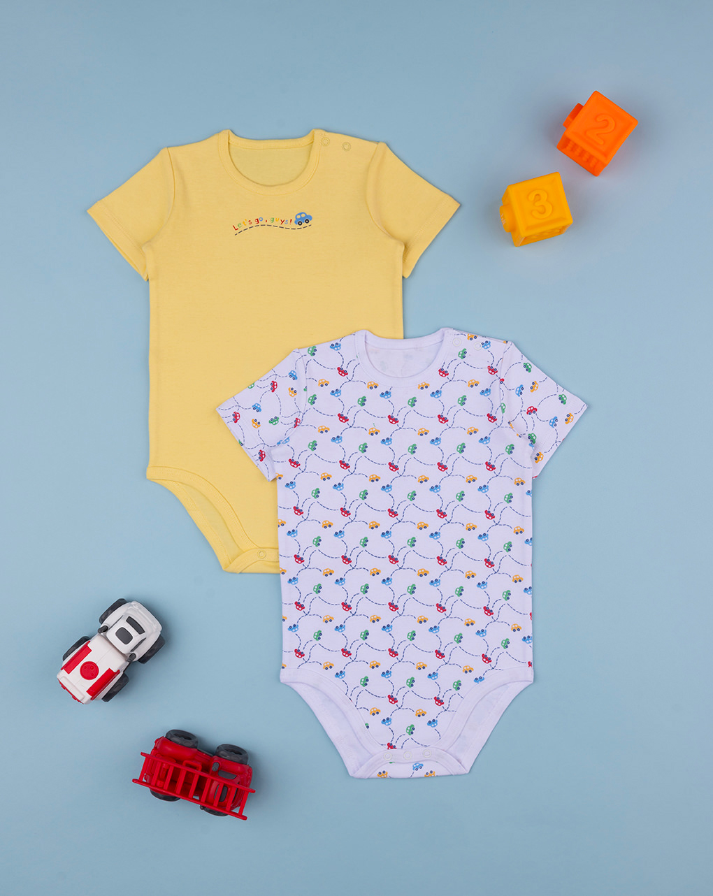 Pack 2 body bimbo "auto" organic cotton