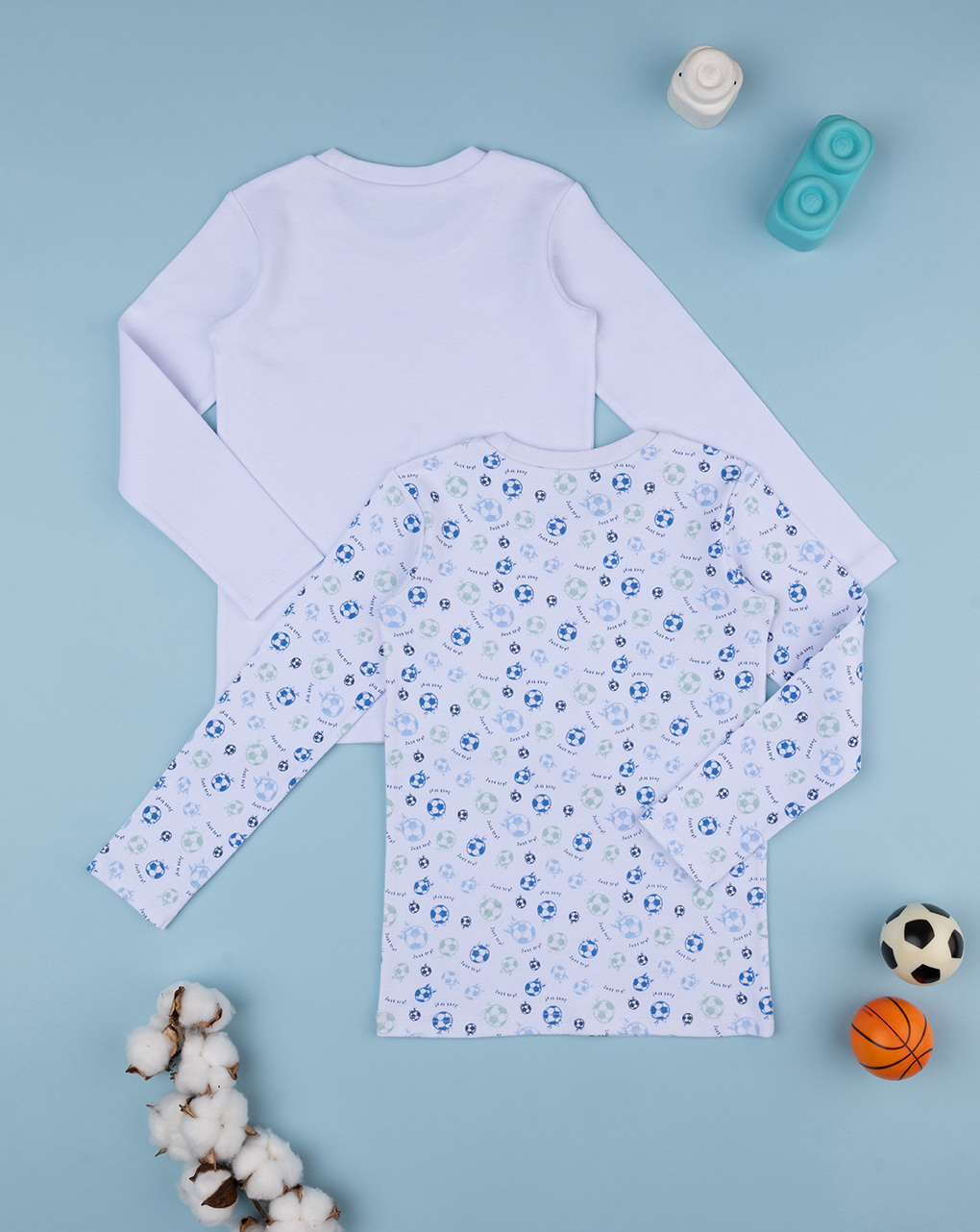 Pack 2 t-shirt bimbo calcio organic cotton