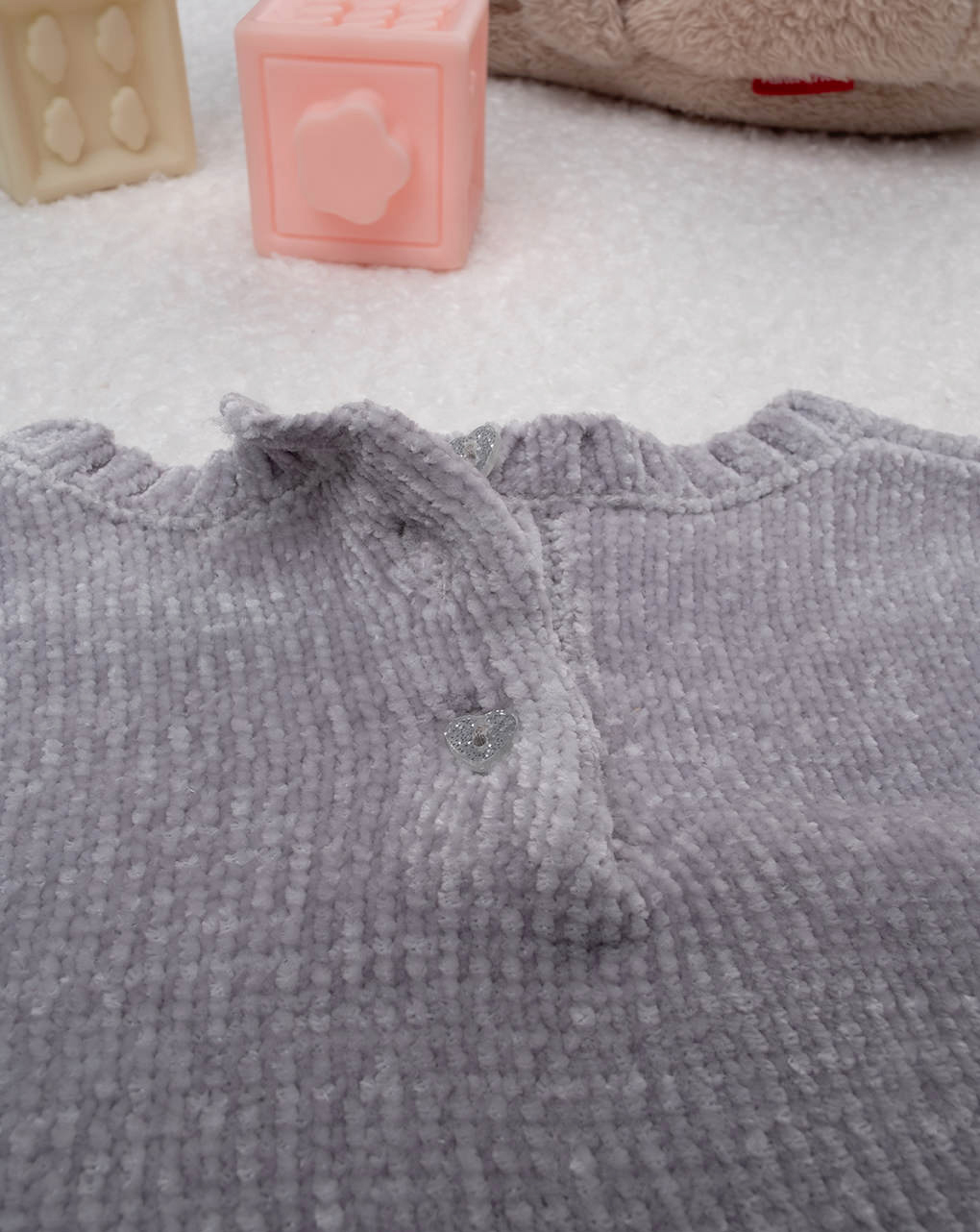 Maglia tricot grigia bimba