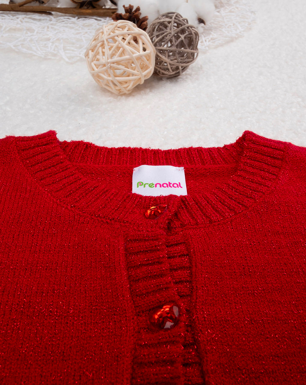 Cardigan tricot bimba rosso