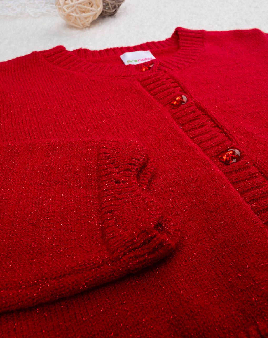 Cardigan tricot bimba rosso