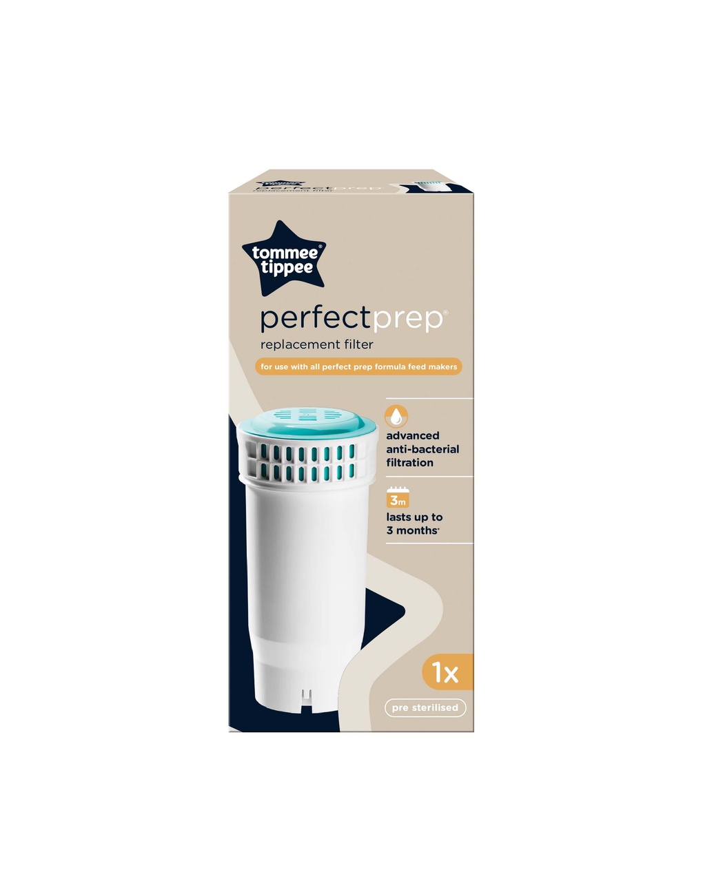 Filtro di ricambio perfect prep per biberon original e day & night - tommee tippee