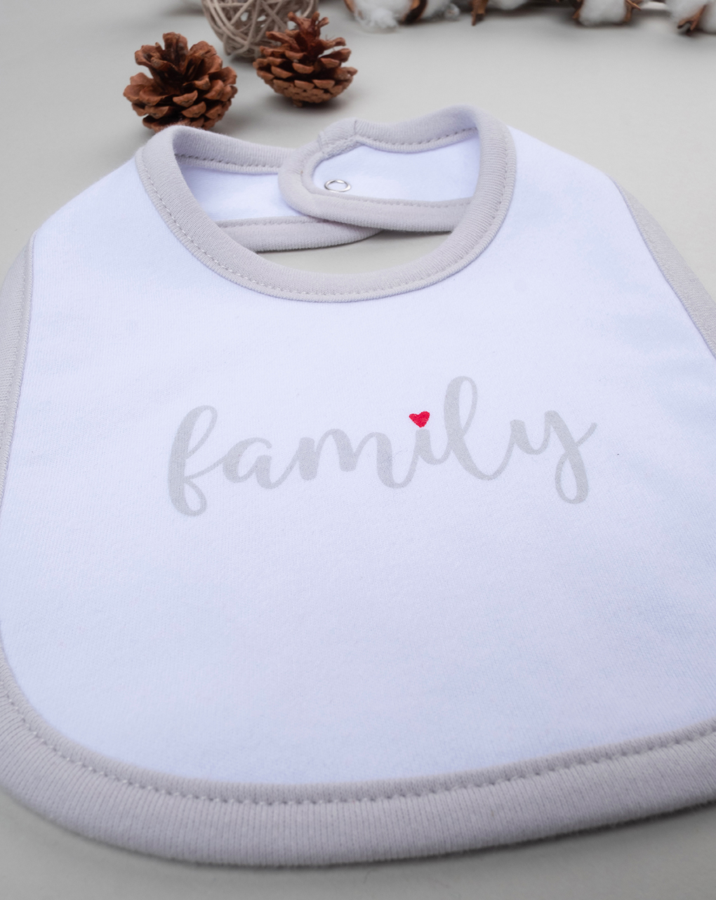 Bavaglino unisex bianco "family"