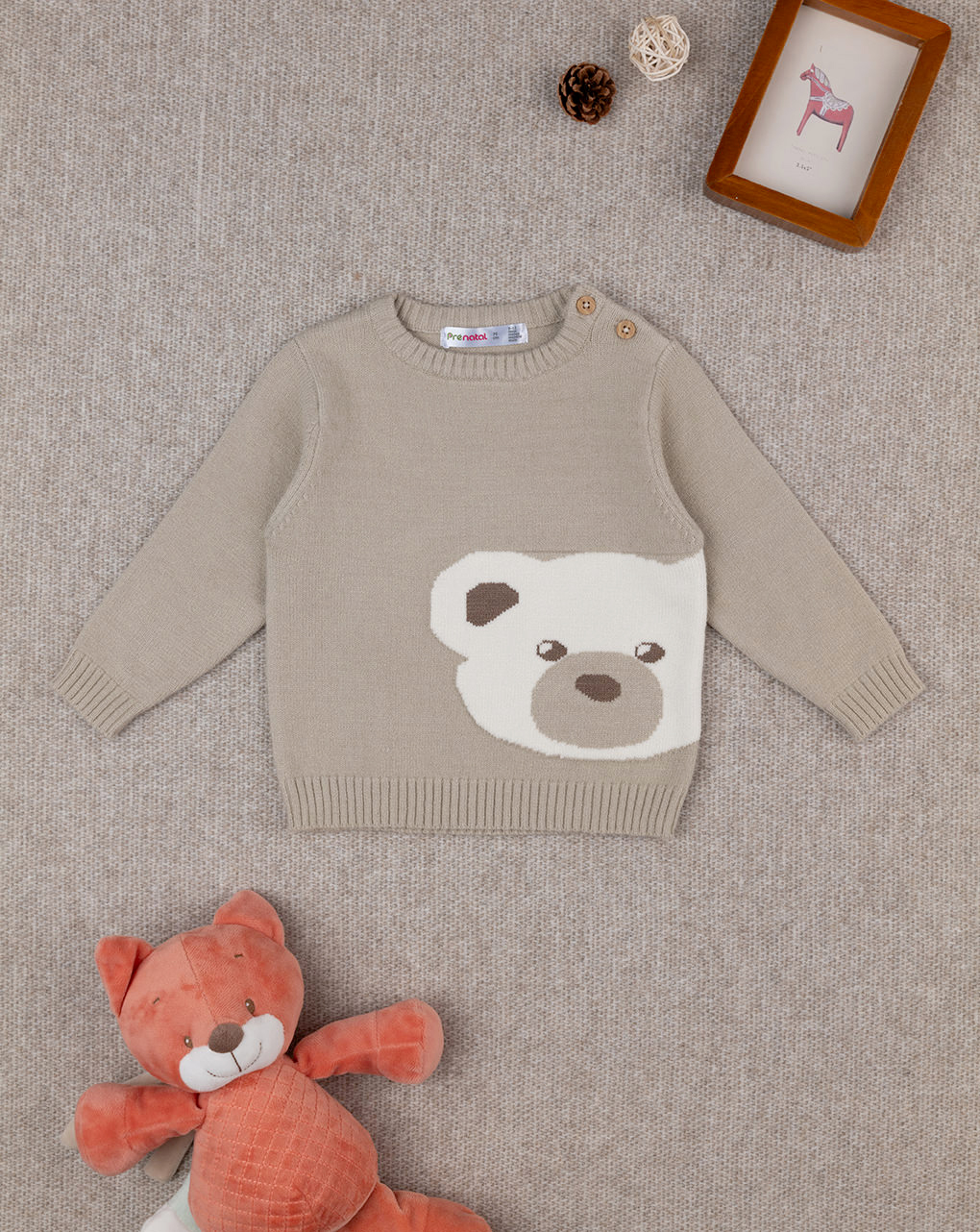 Maglia tricot bimbo con orso