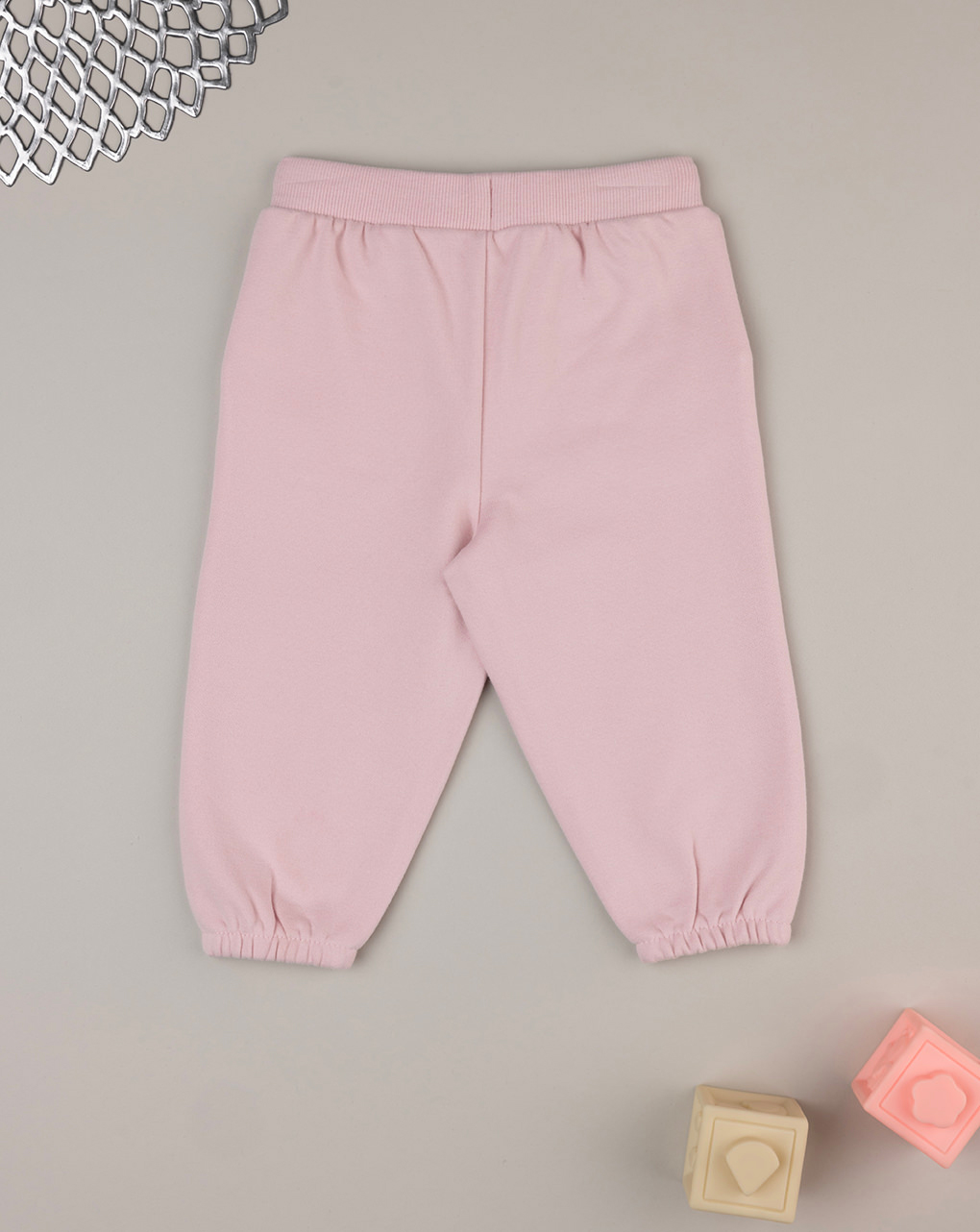 Pantalone felpato rosa bimba