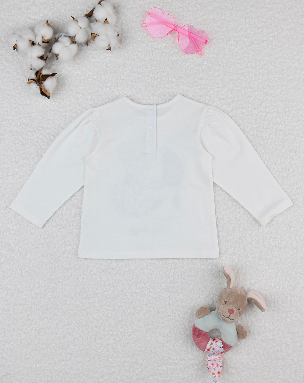 T-shirt bimba bianca con stampa