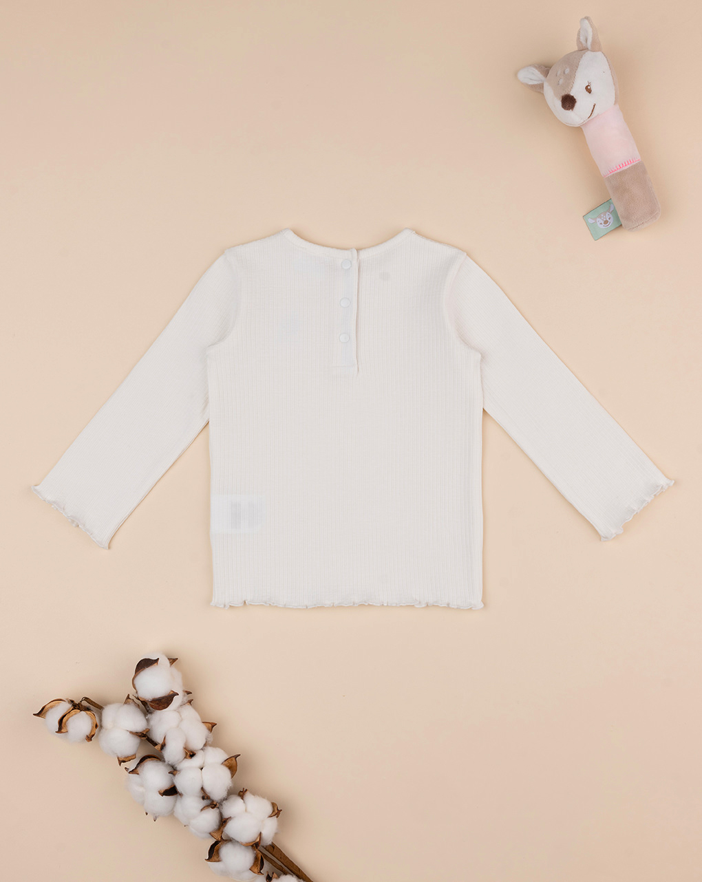 Maglia costina bimba bianco