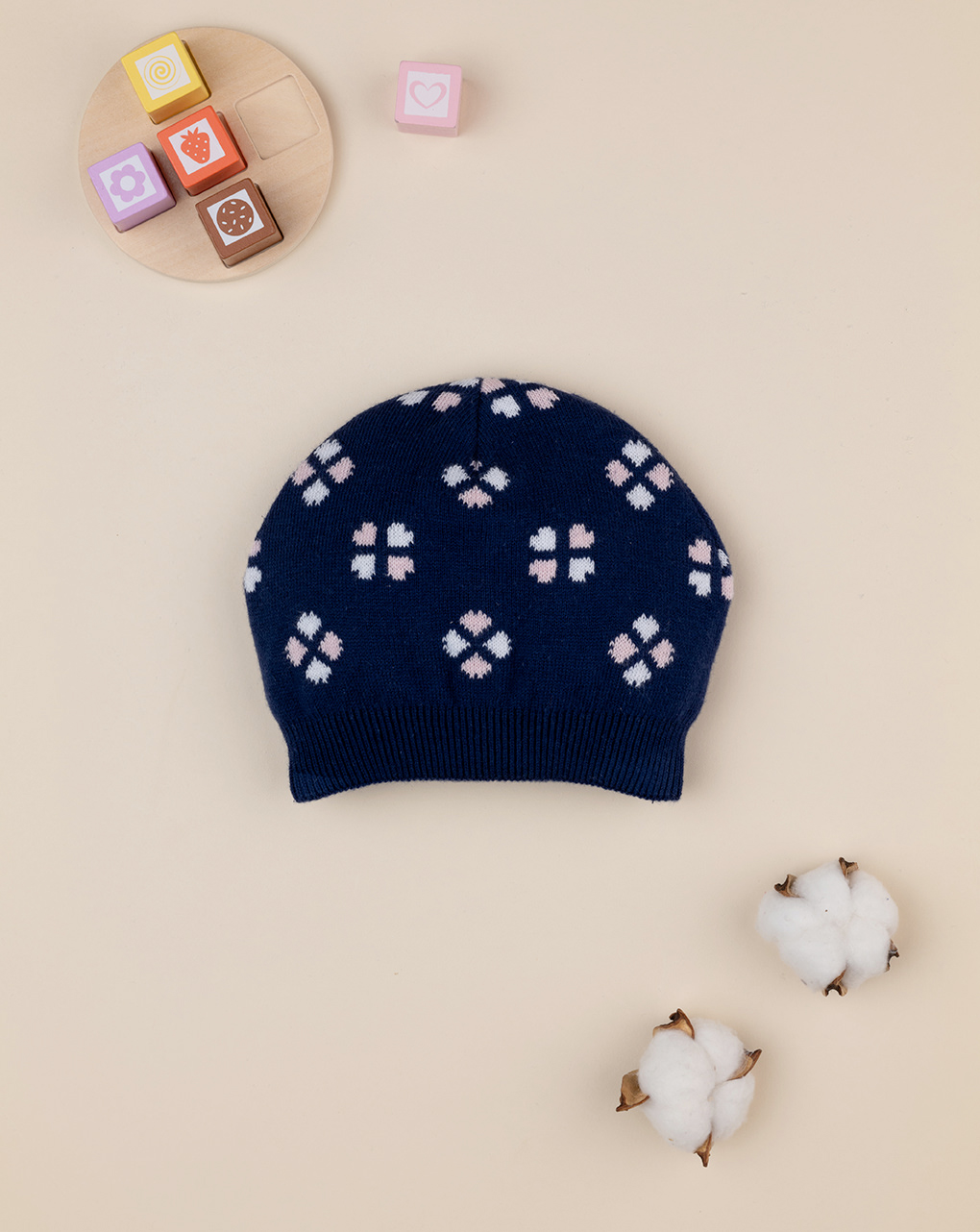 Cappello tricot bimba blu