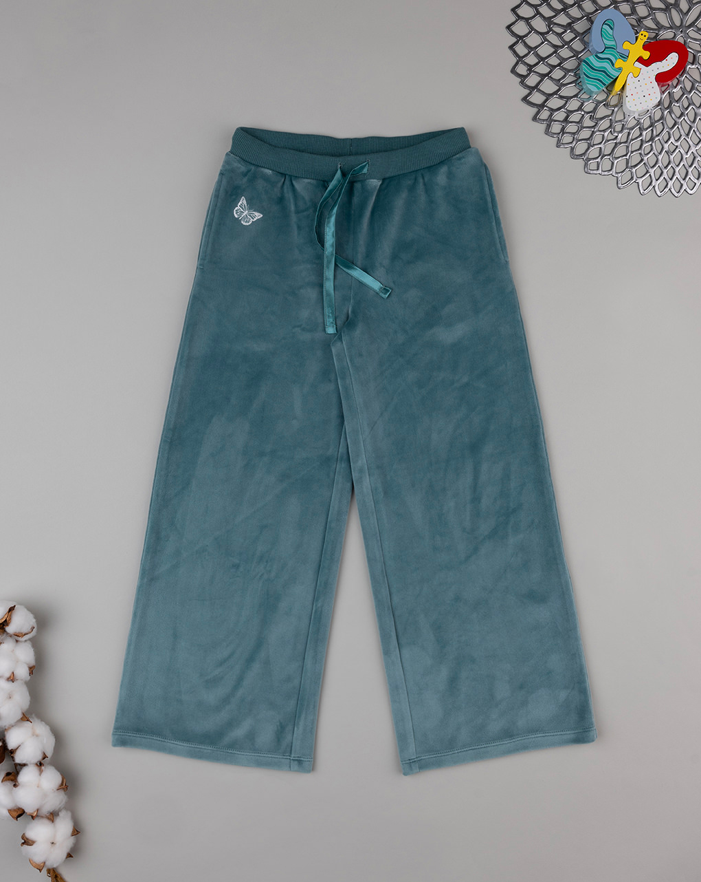 Pantalone ciniglia bimba verde