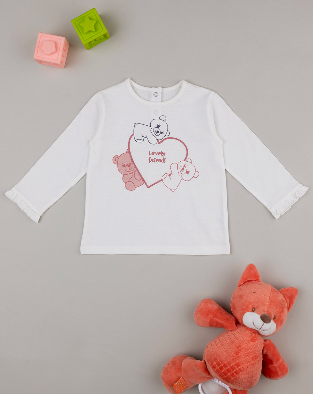 T-shirt bimba bianco con stampa