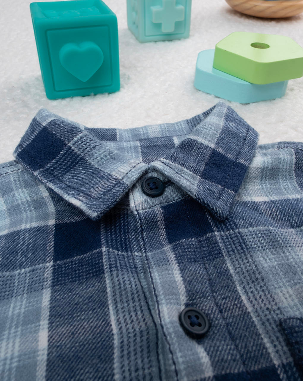 Camicia flanella bimbo blu