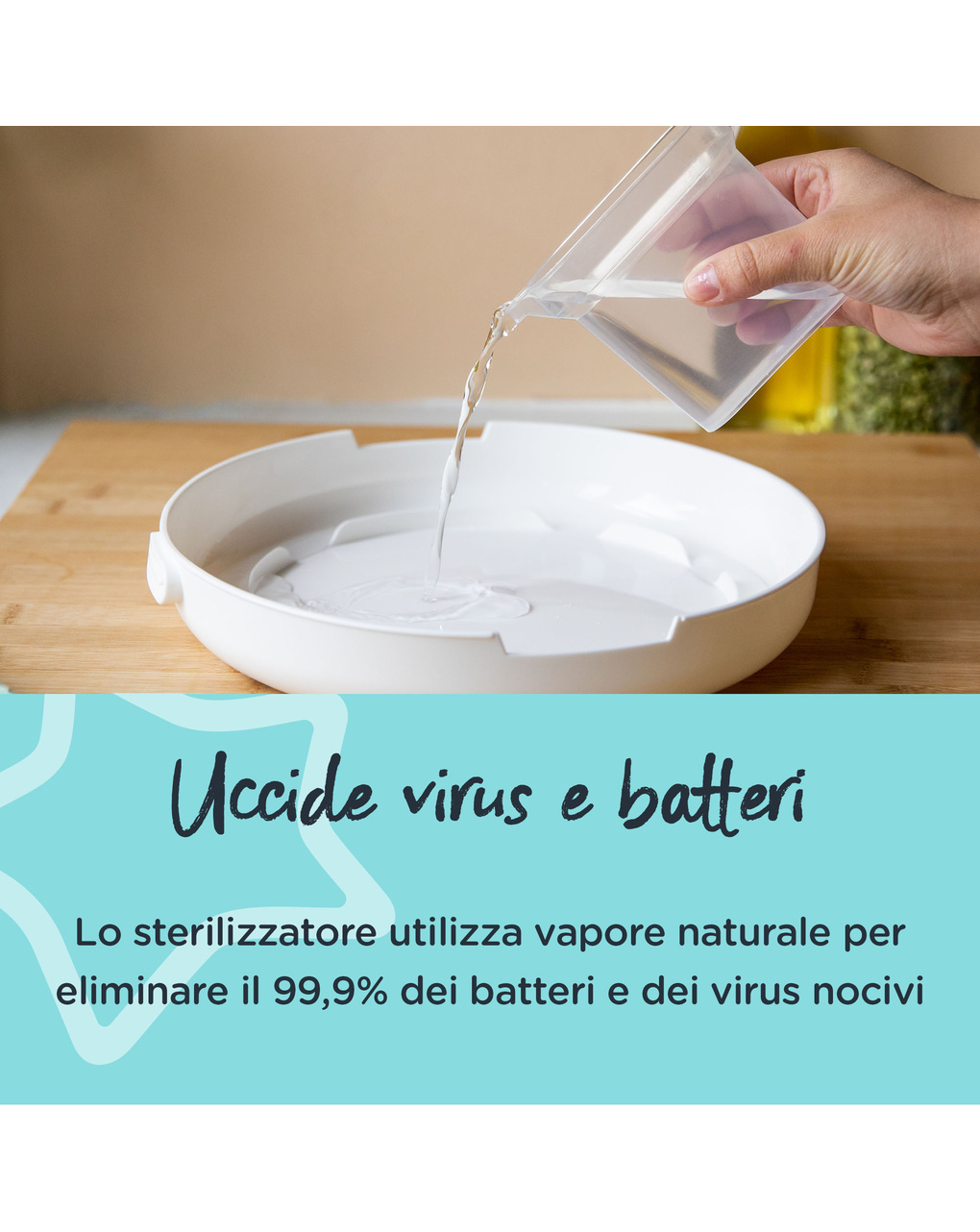 Sterilizzatore a vapore per microonde per biberon e accessori - tommee tippee