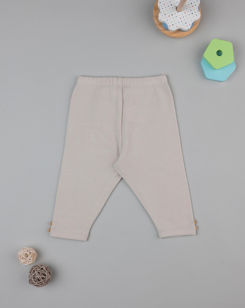 Leggings beige neonata in tricot