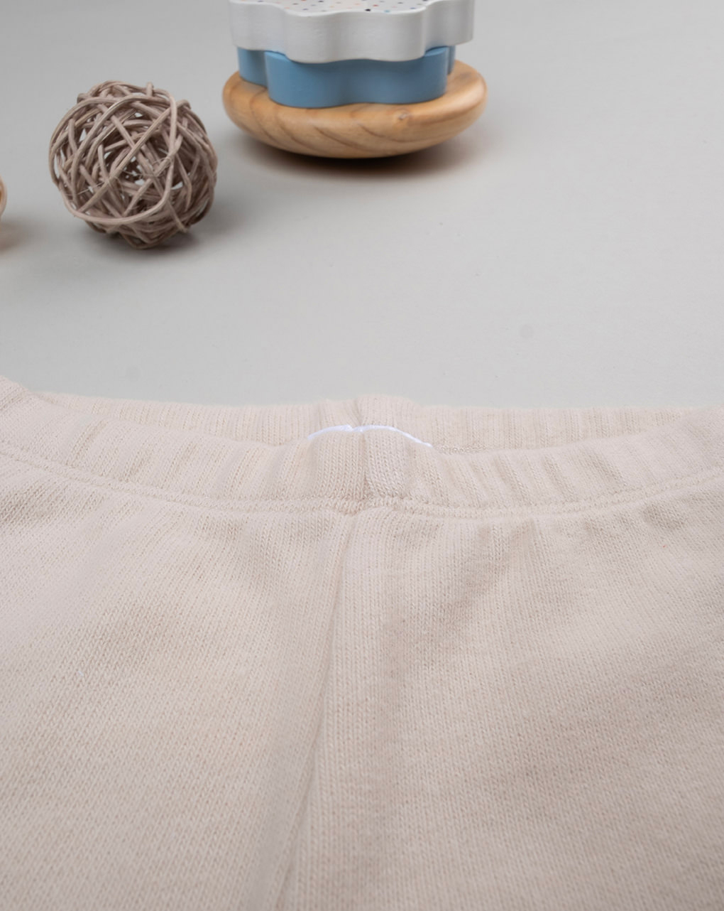 Leggings beige neonata in tricot