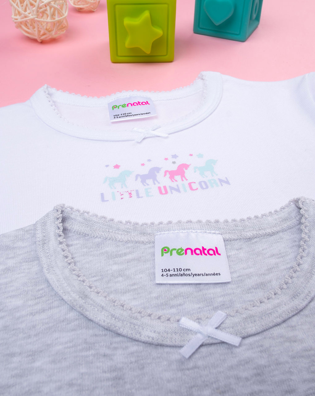 Pack 2 t-shirt bimba unicorni organic cotton