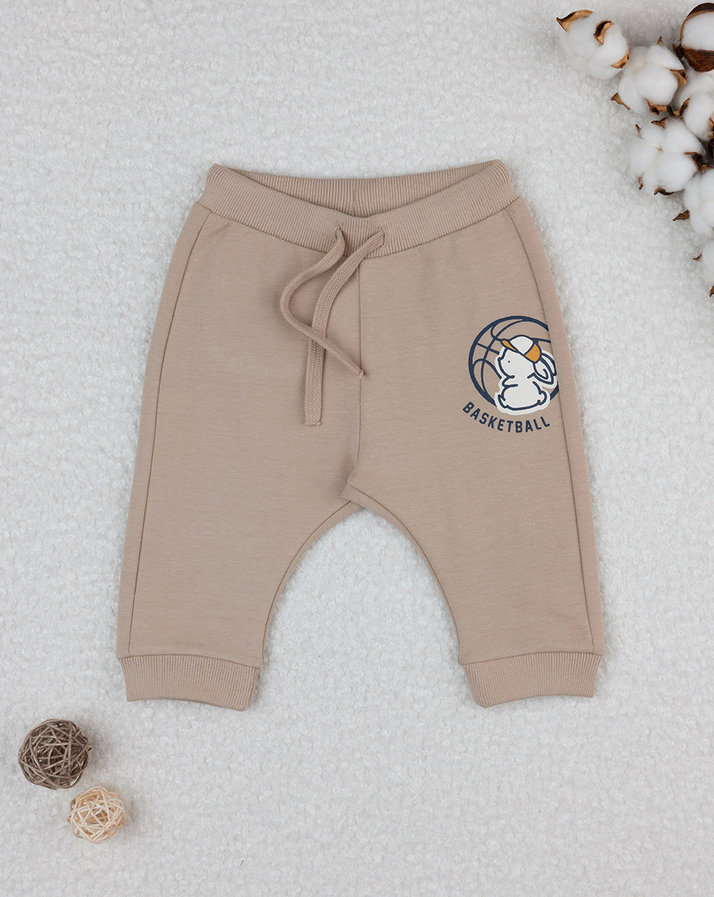 Pantalone felpato bimbo beige