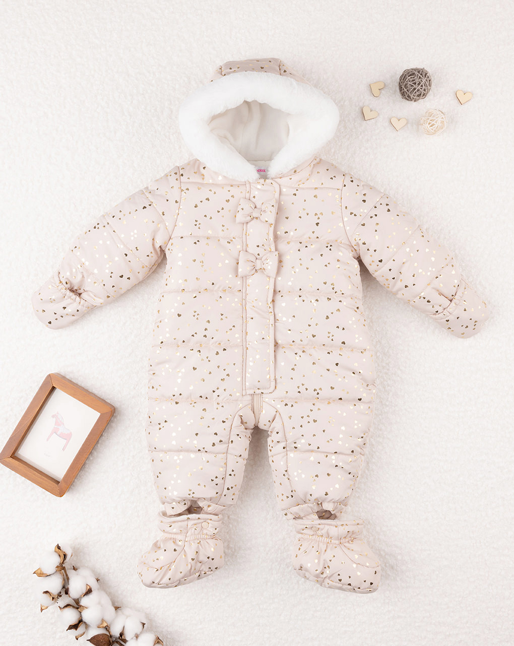 Tuta neve bimba beige