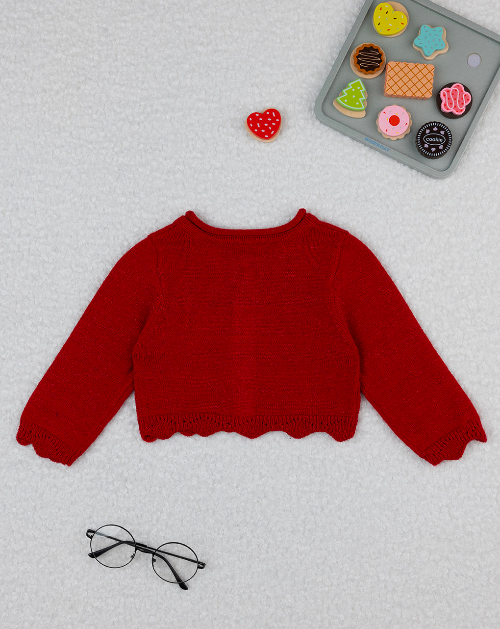 Cardigan tricot bimba rosso