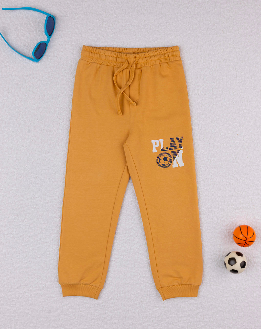 Pantalone felpato bimbo giallo