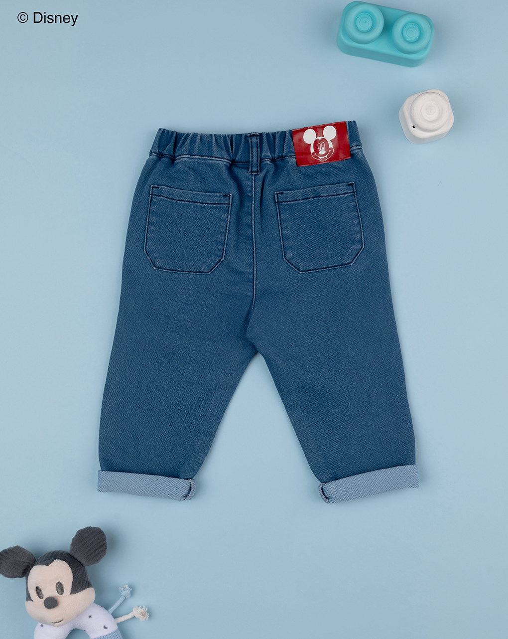 Pantalone denim bimbo mickey