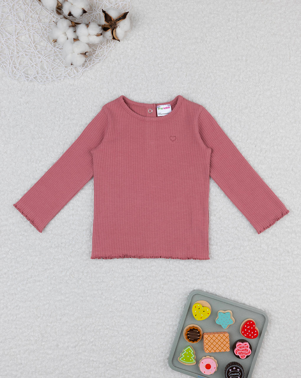 T-shirt costina bimba rosa