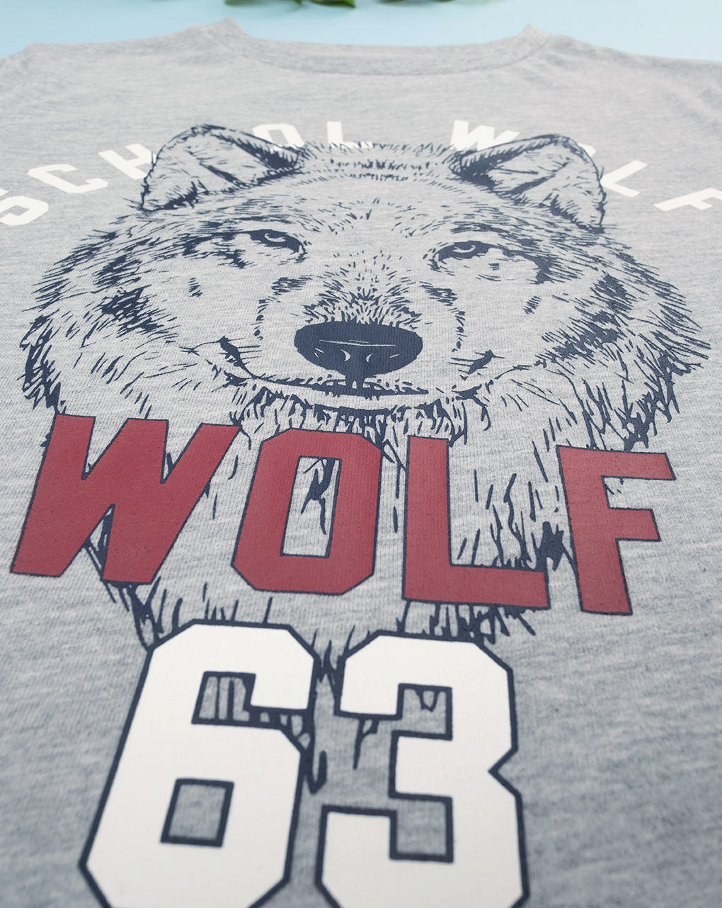 T-shirt bimbo grigia "wolf"